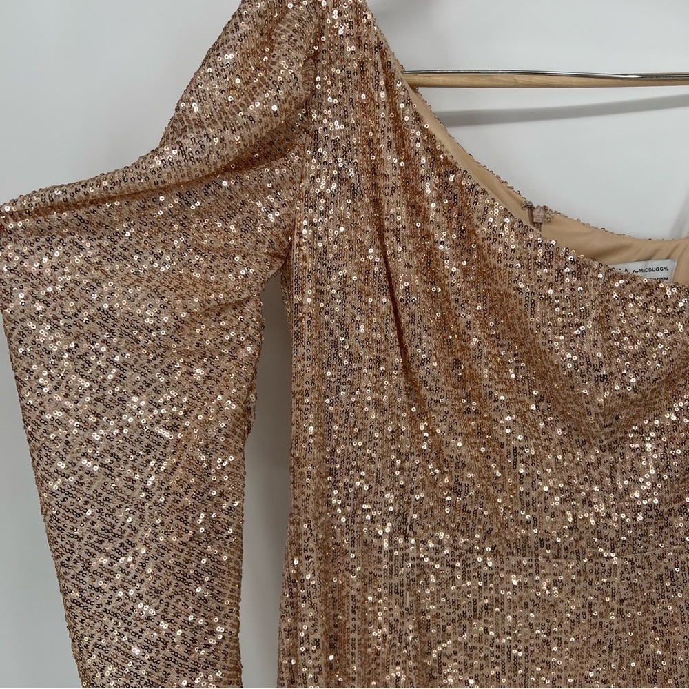 Mac Duggal SEQUINED ONE SHOULDER TRUMPET GOWN - Picture 6 of 13